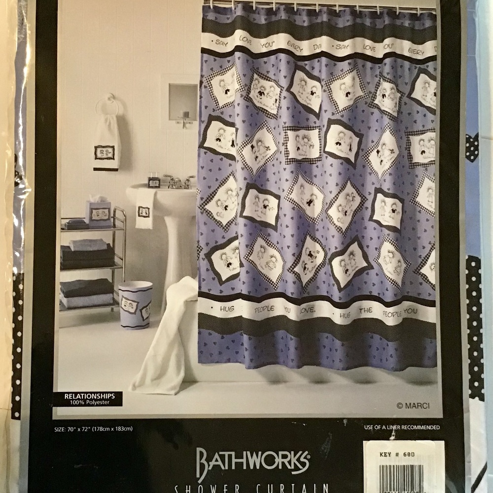 Bathworks Shower Curtain "Relationships"  70" X 72